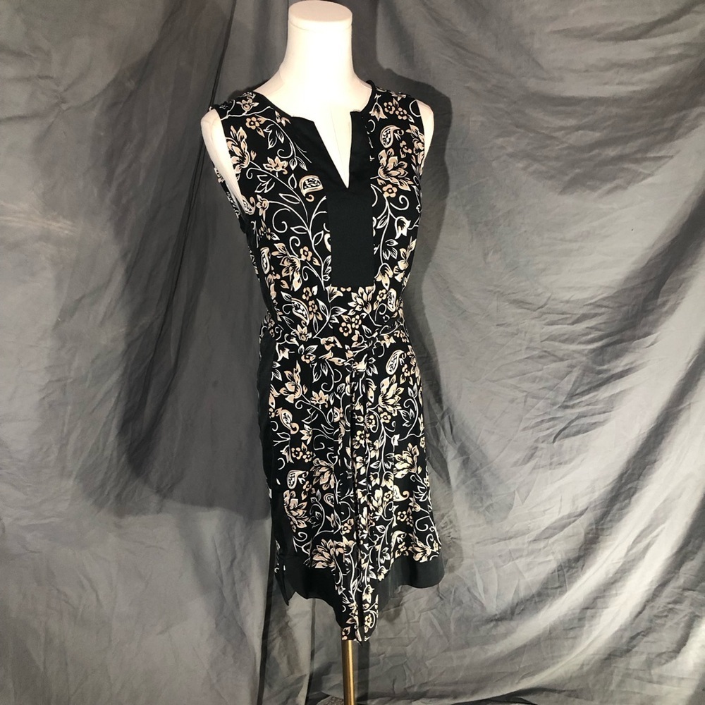 Ann Taylor Black and Cream Floral Dress